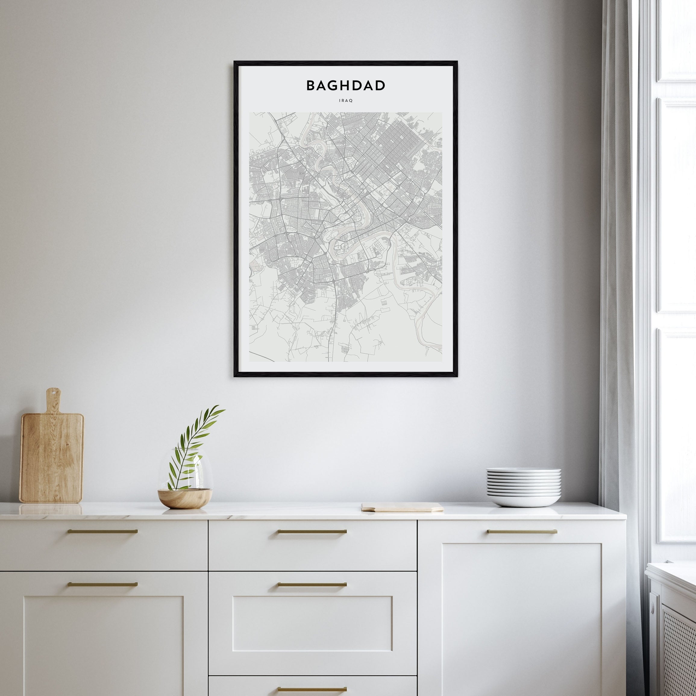 Baghdad Map Portrait Poster