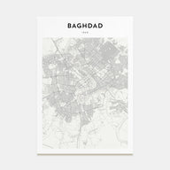 Baghdad Map Portrait Poster