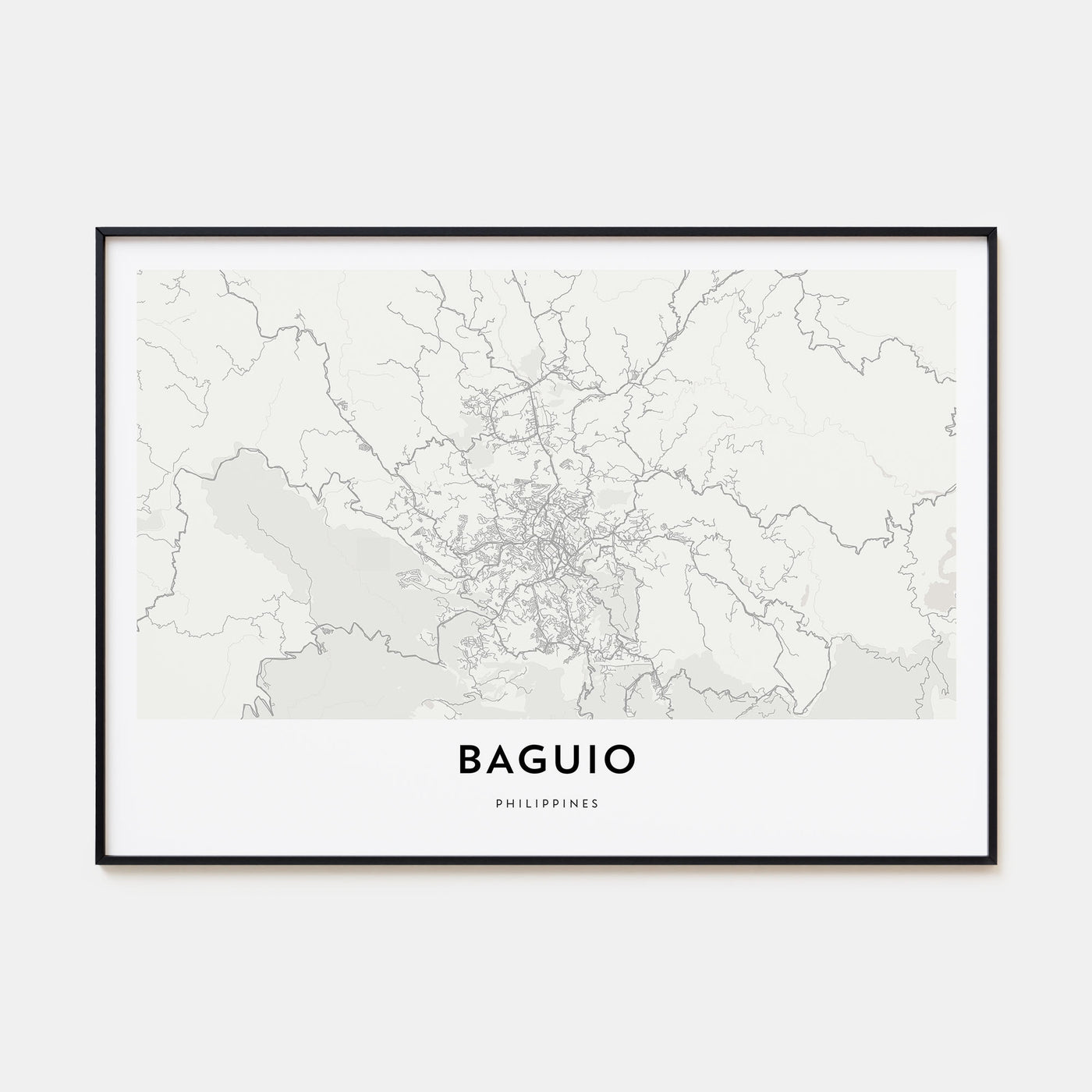 Baguio Map Landscape Poster