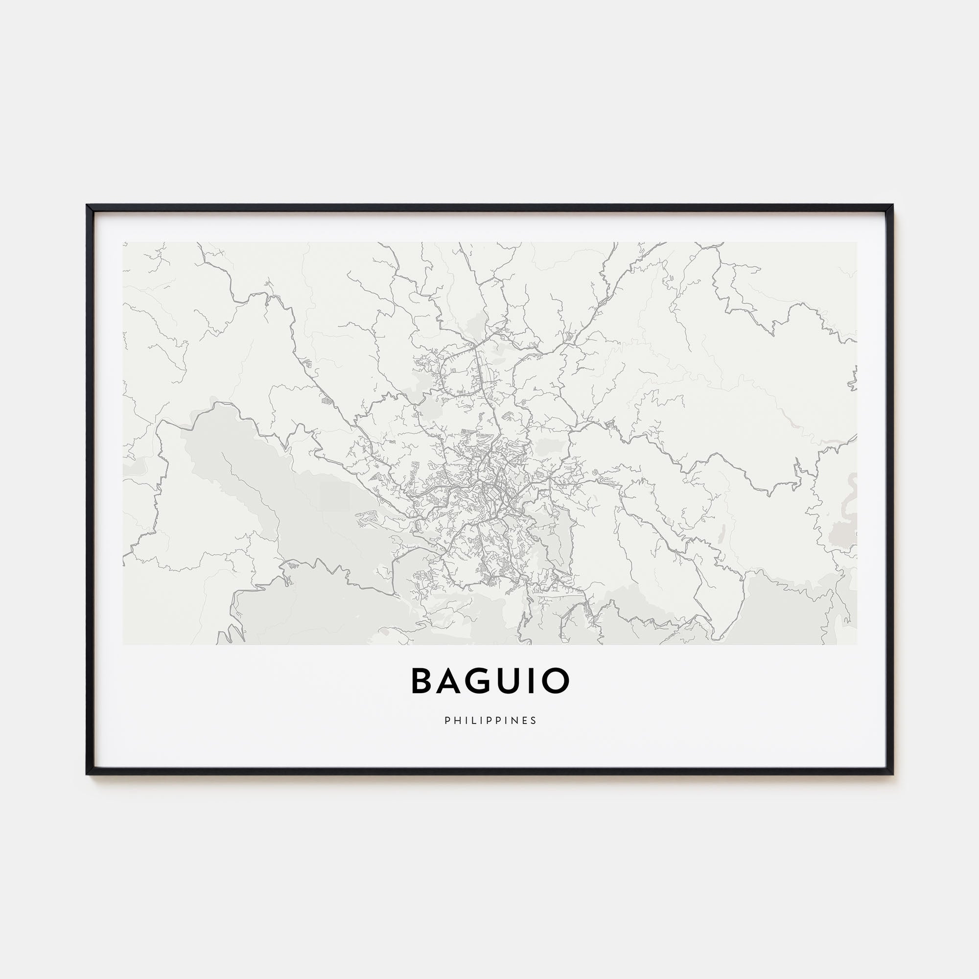 Baguio Map Landscape Poster