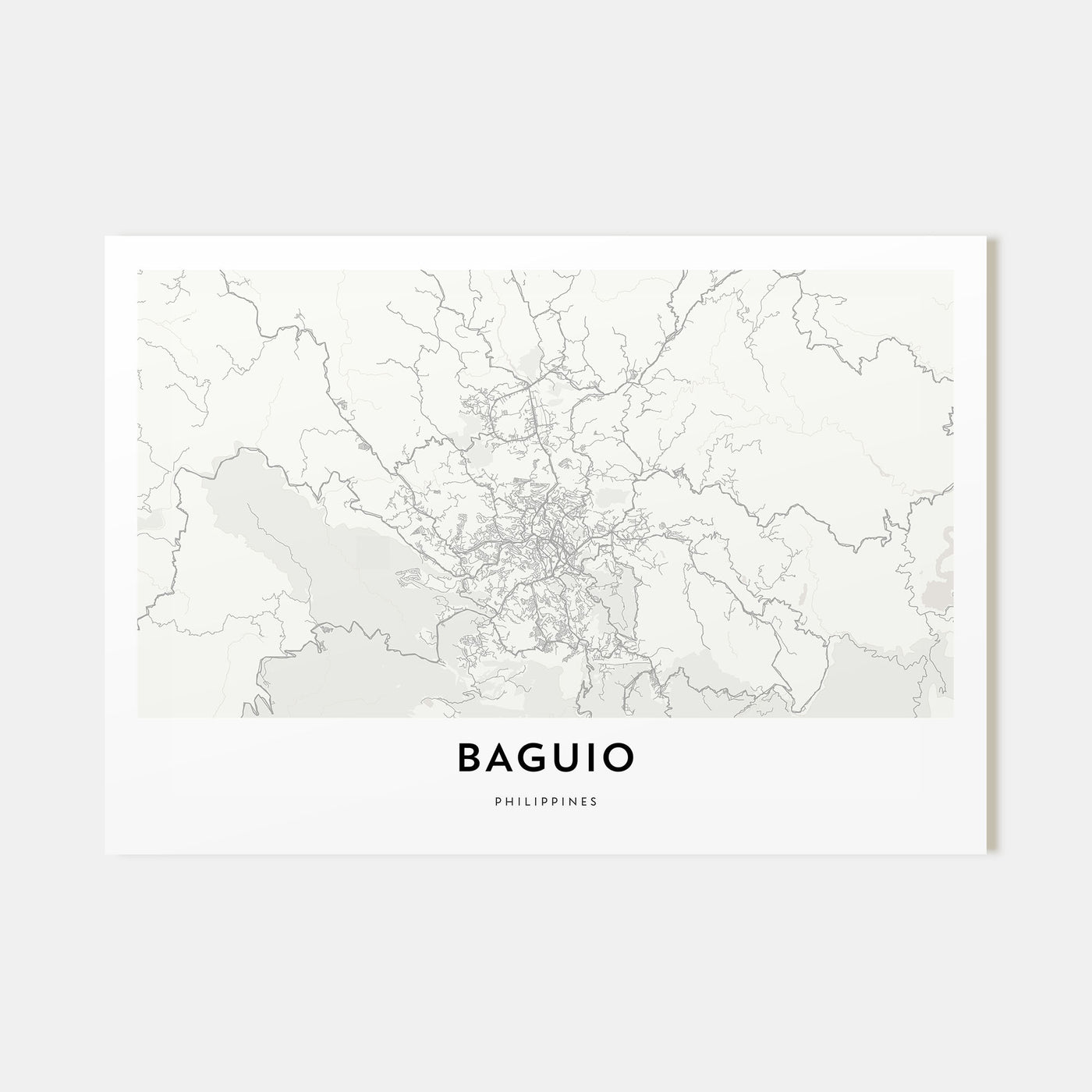 Baguio Map Landscape Poster