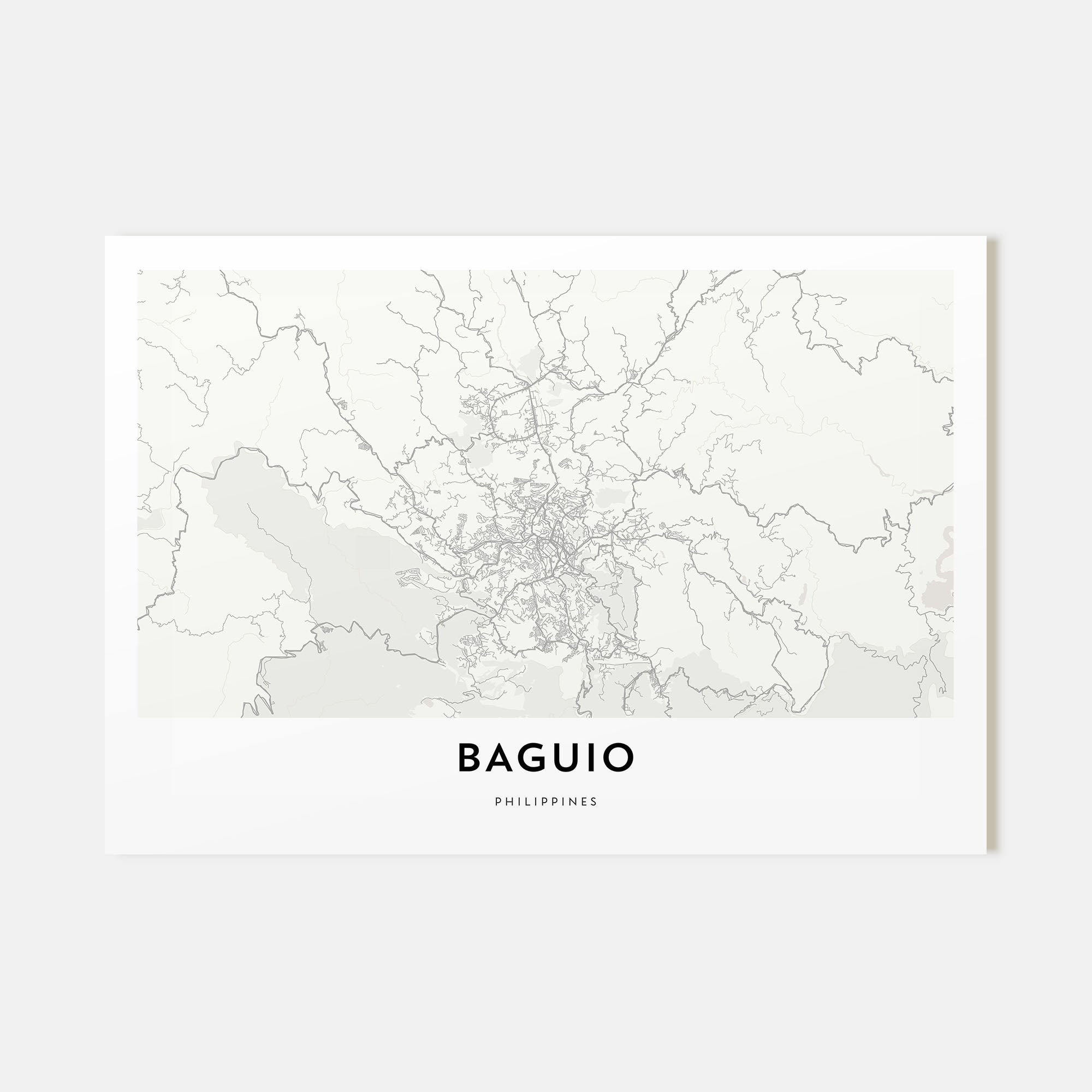 Baguio Map Landscape Poster