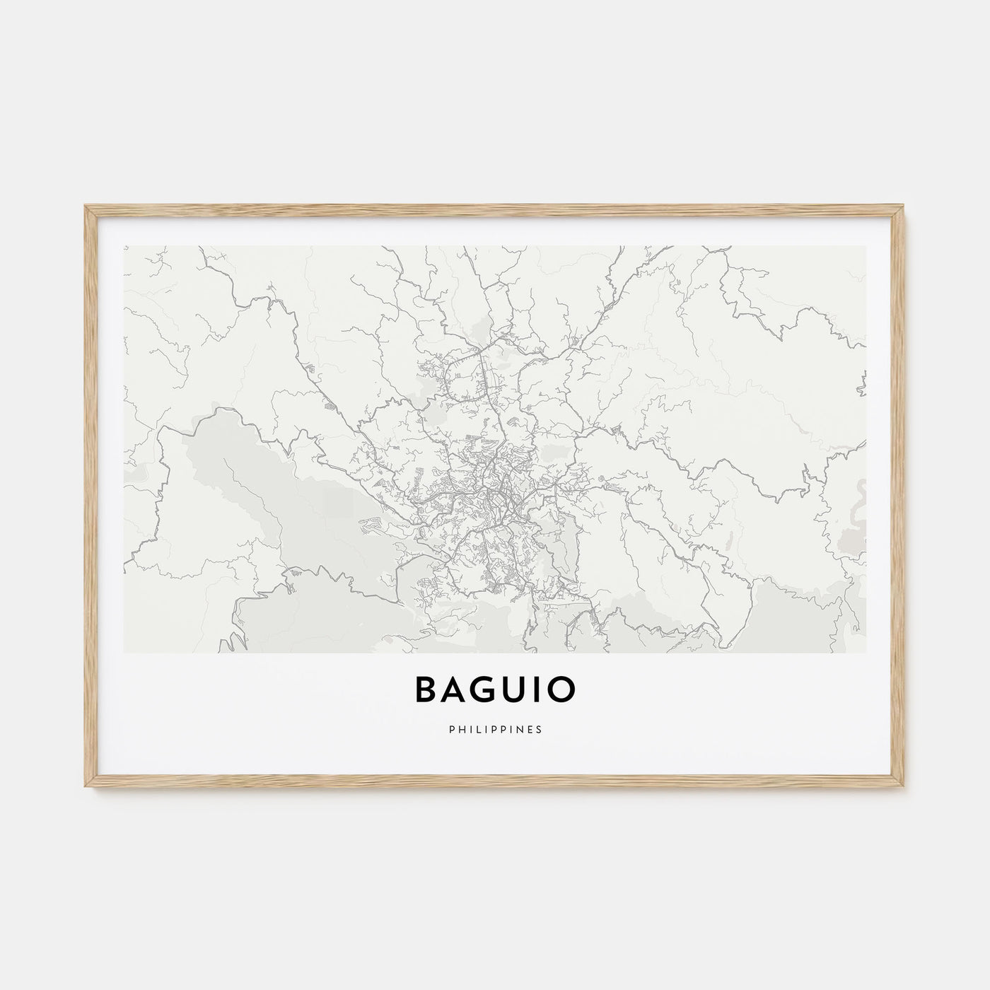 Baguio Map Landscape Poster