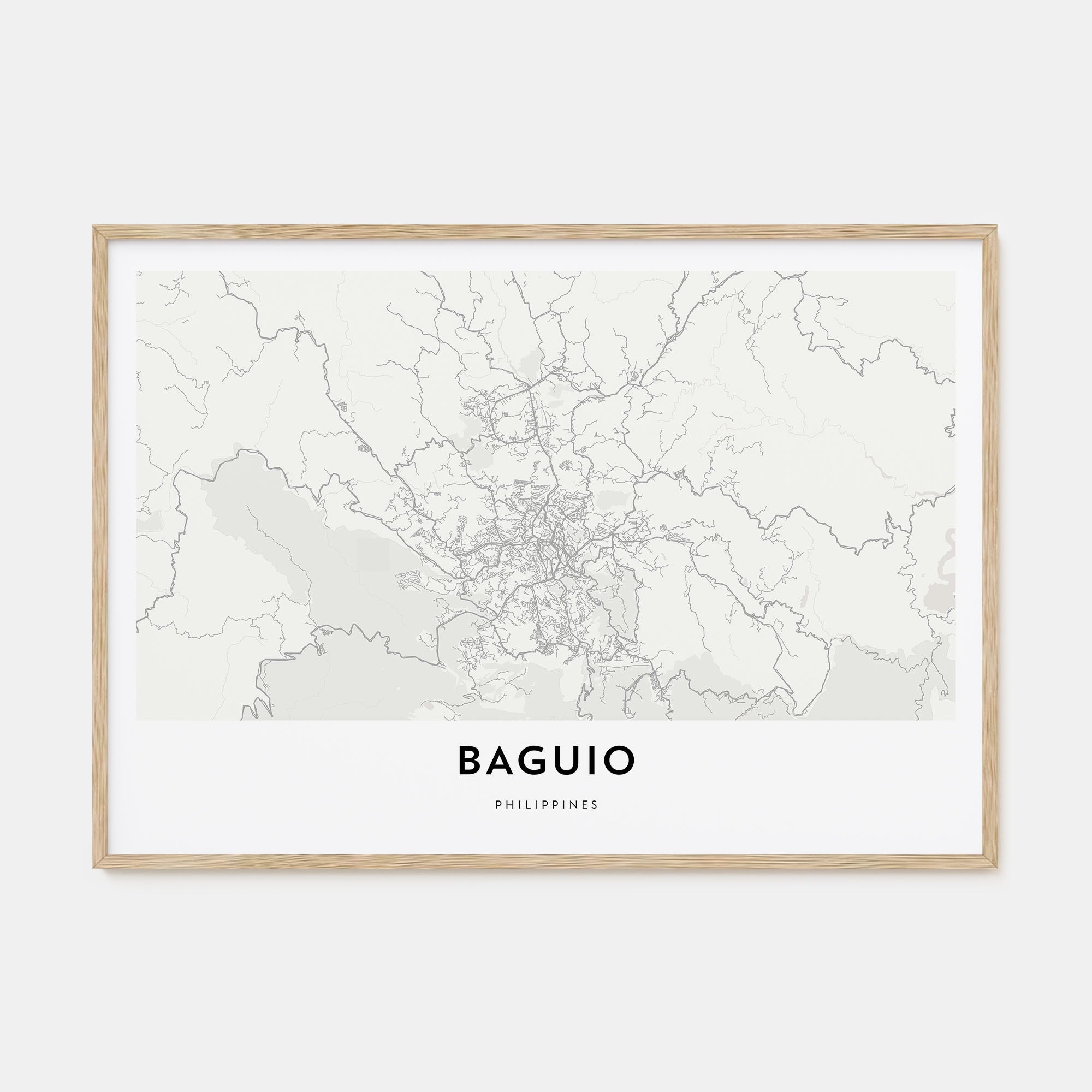 Baguio Map Landscape Poster