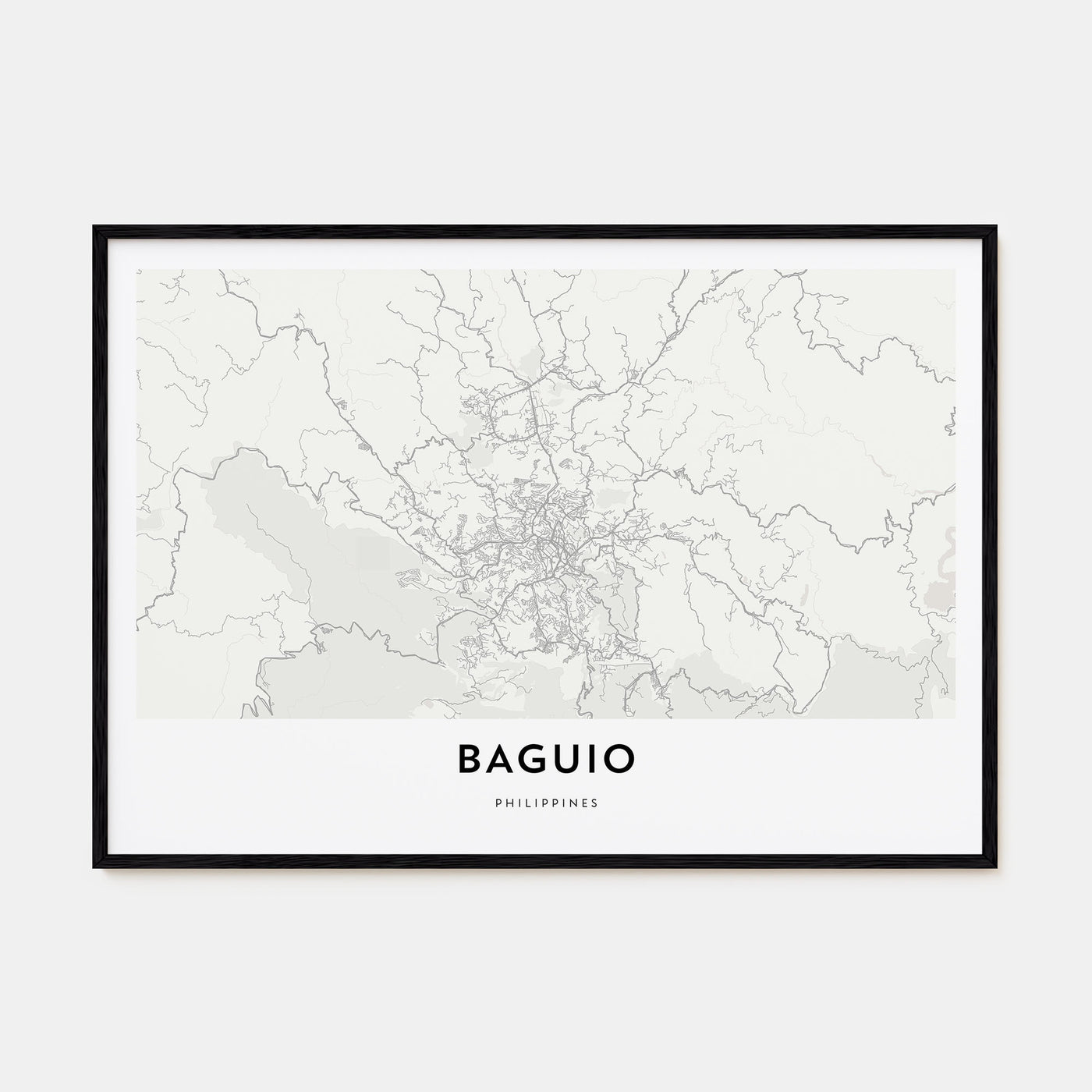 Baguio Map Landscape Poster