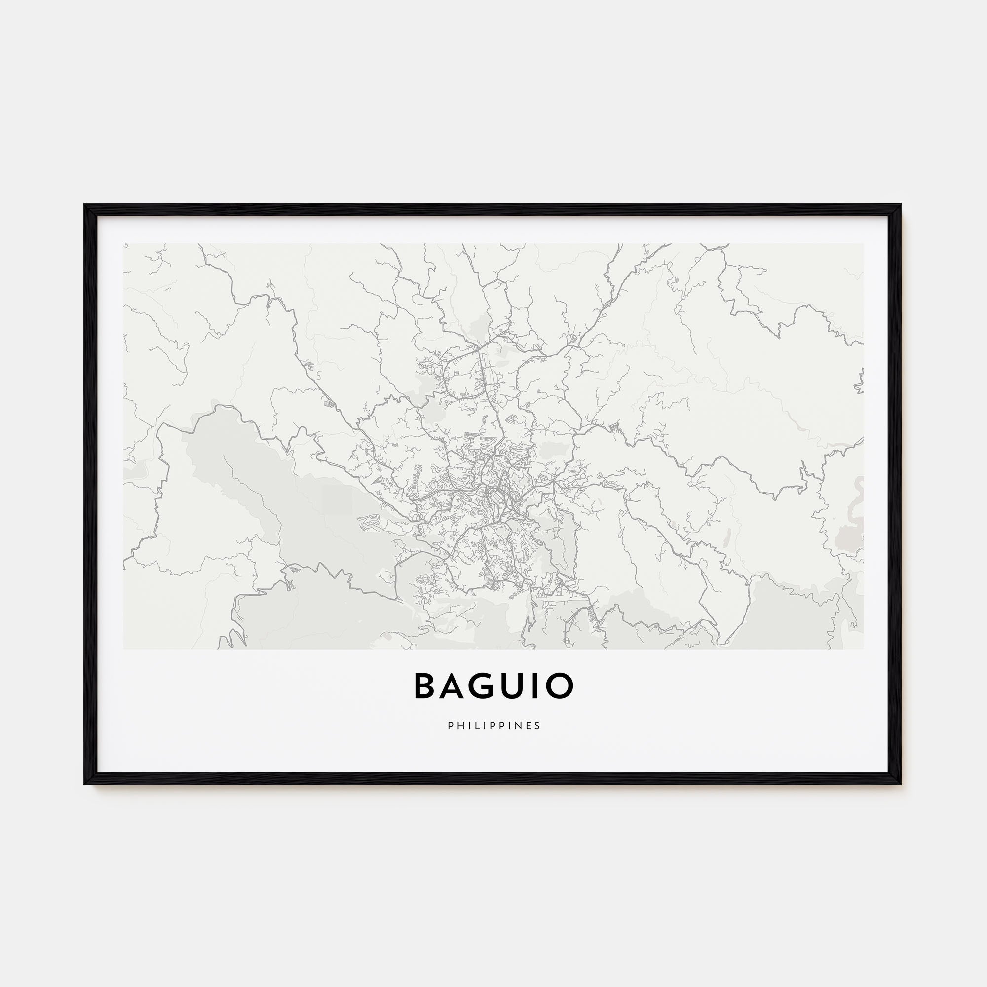 Baguio Map Landscape Poster