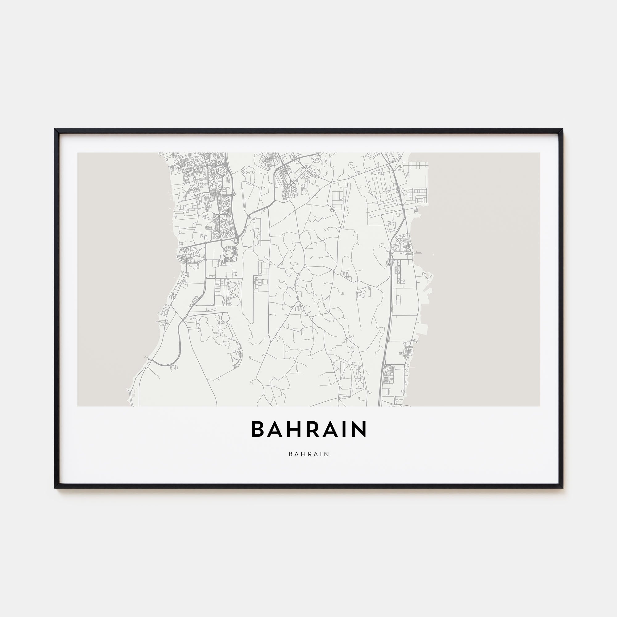 Bahrain Map Landscape Poster