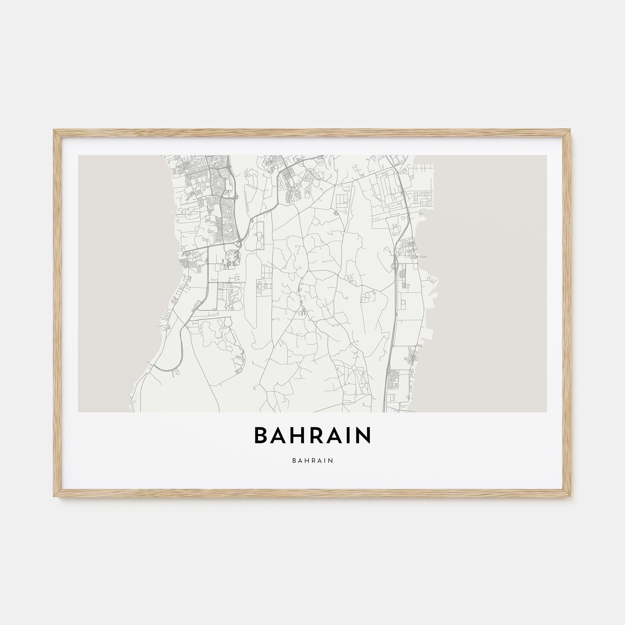 Bahrain Map Landscape Poster