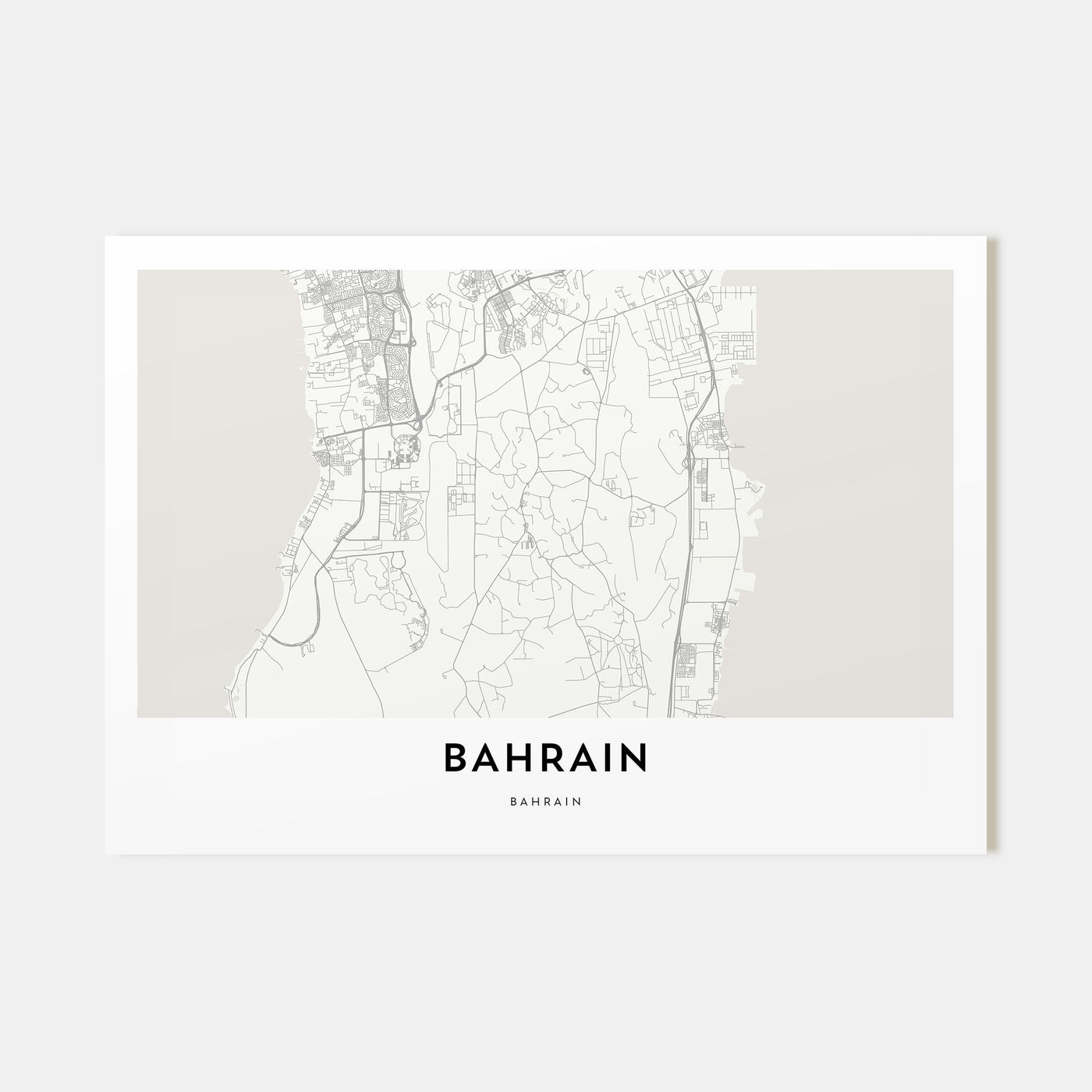 Bahrain Map Landscape Poster