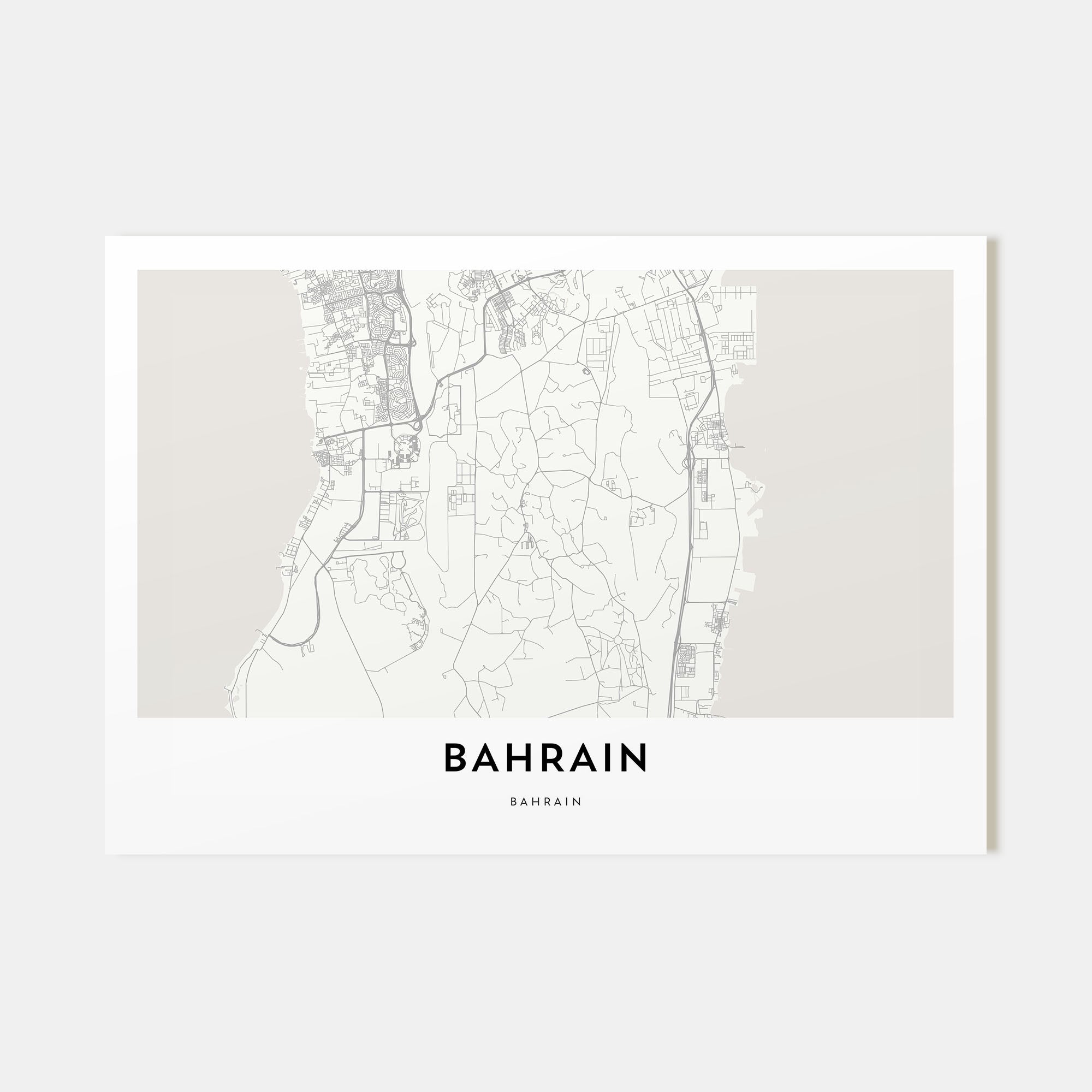 Bahrain Map Landscape Poster