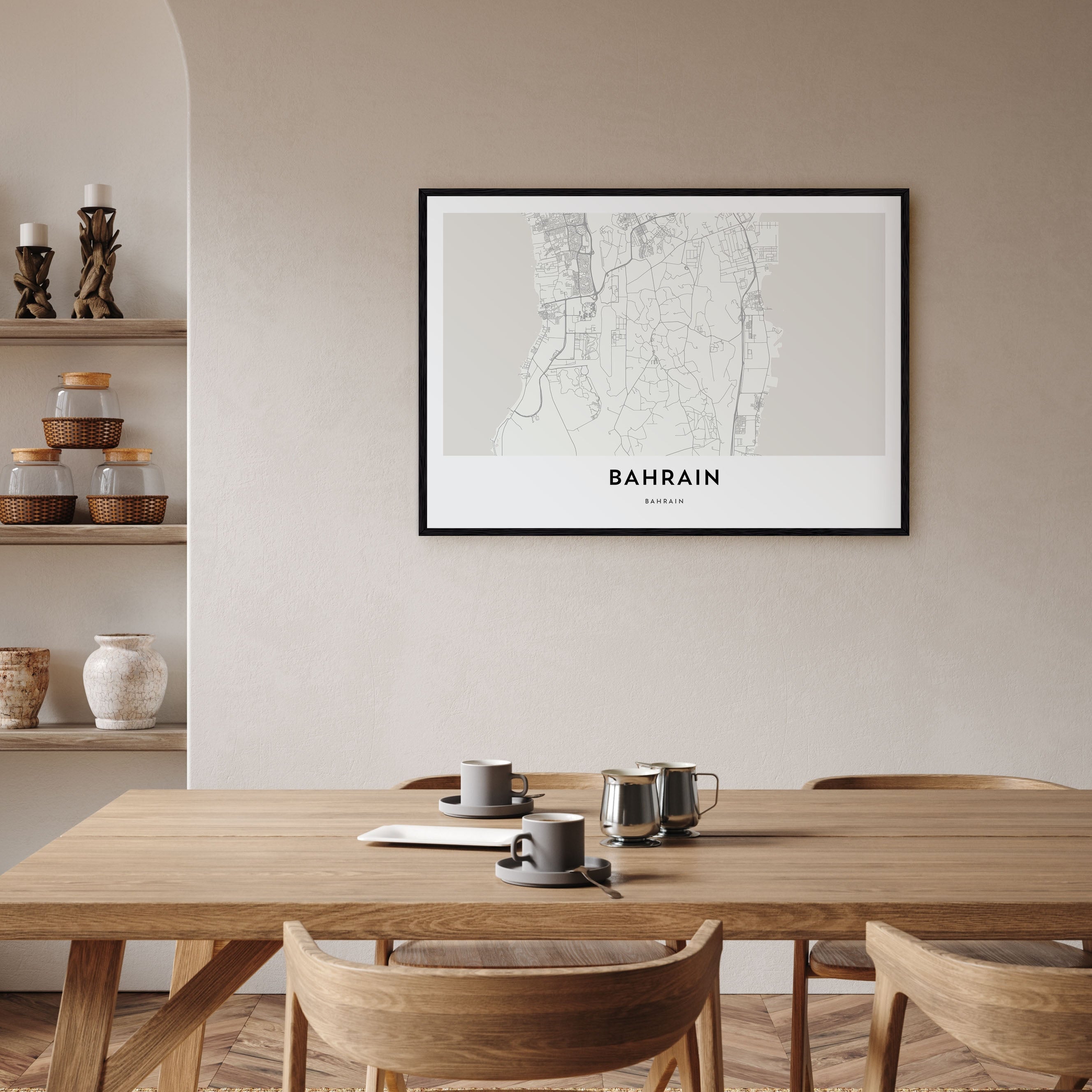 Bahrain Map Landscape Poster