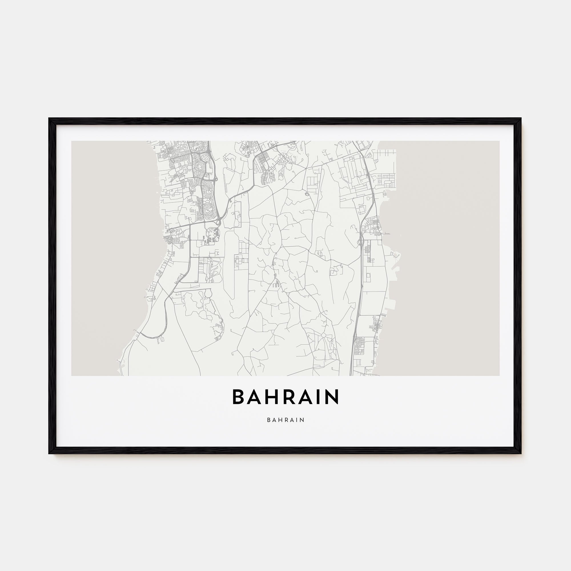 Bahrain Map Landscape Poster