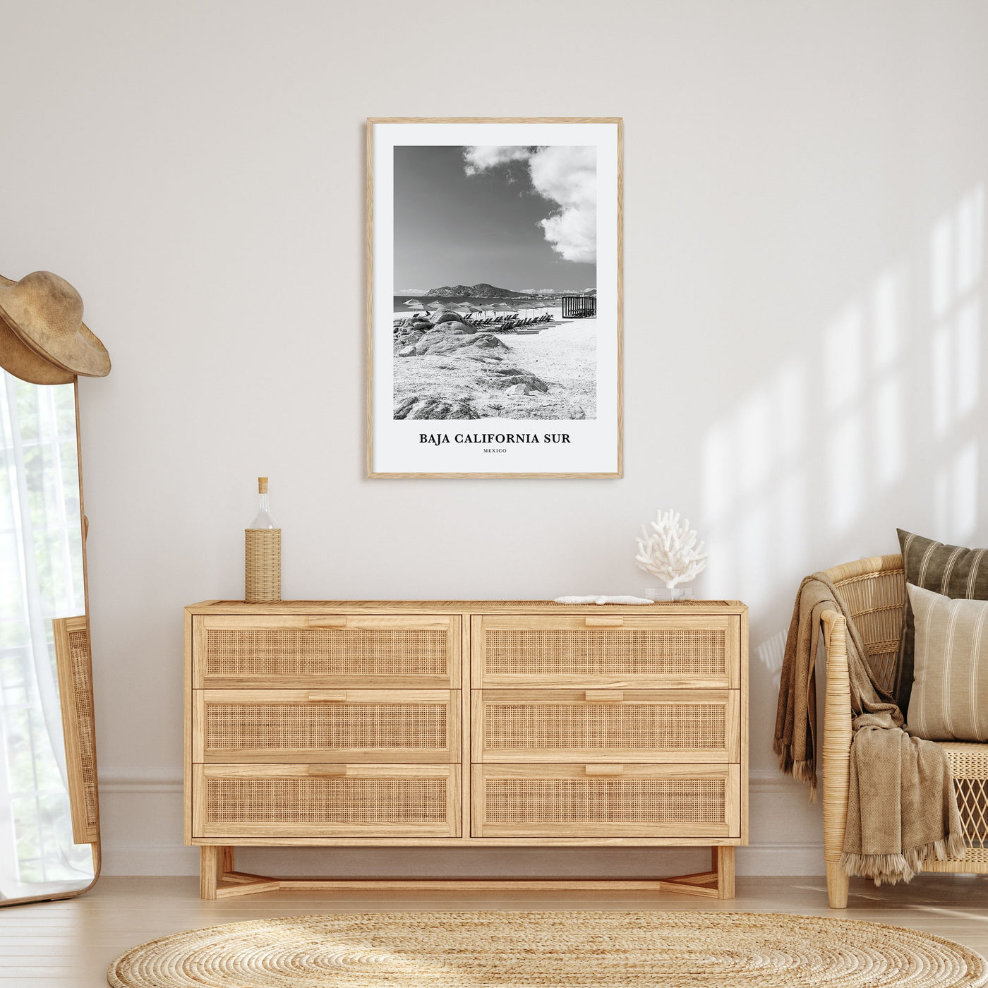 Baja California Sur Portrait B&W Poster