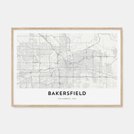 Bakersfield Map Landscape Poster