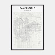 Bakersfield Map Portrait Poster