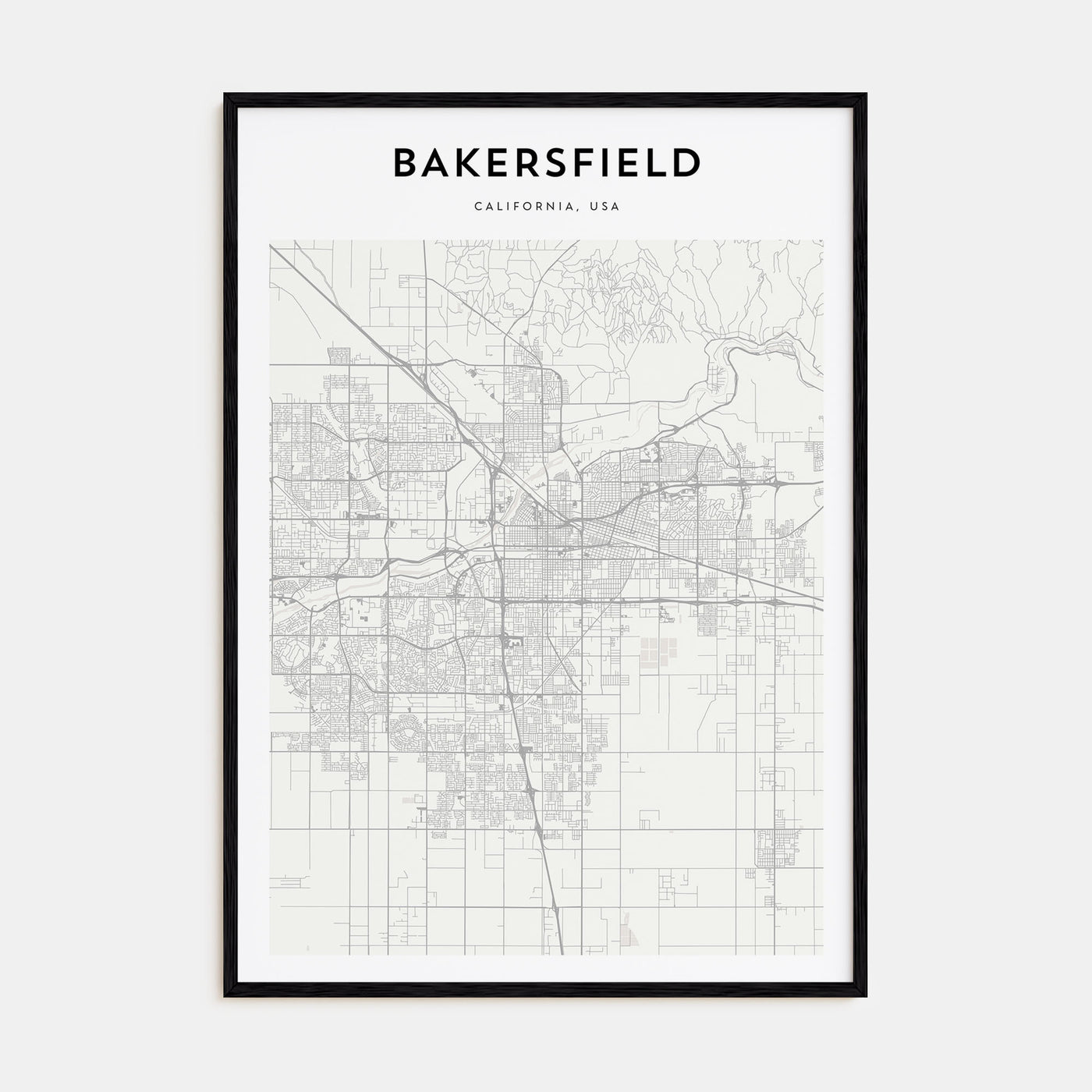Bakersfield Map Portrait Poster