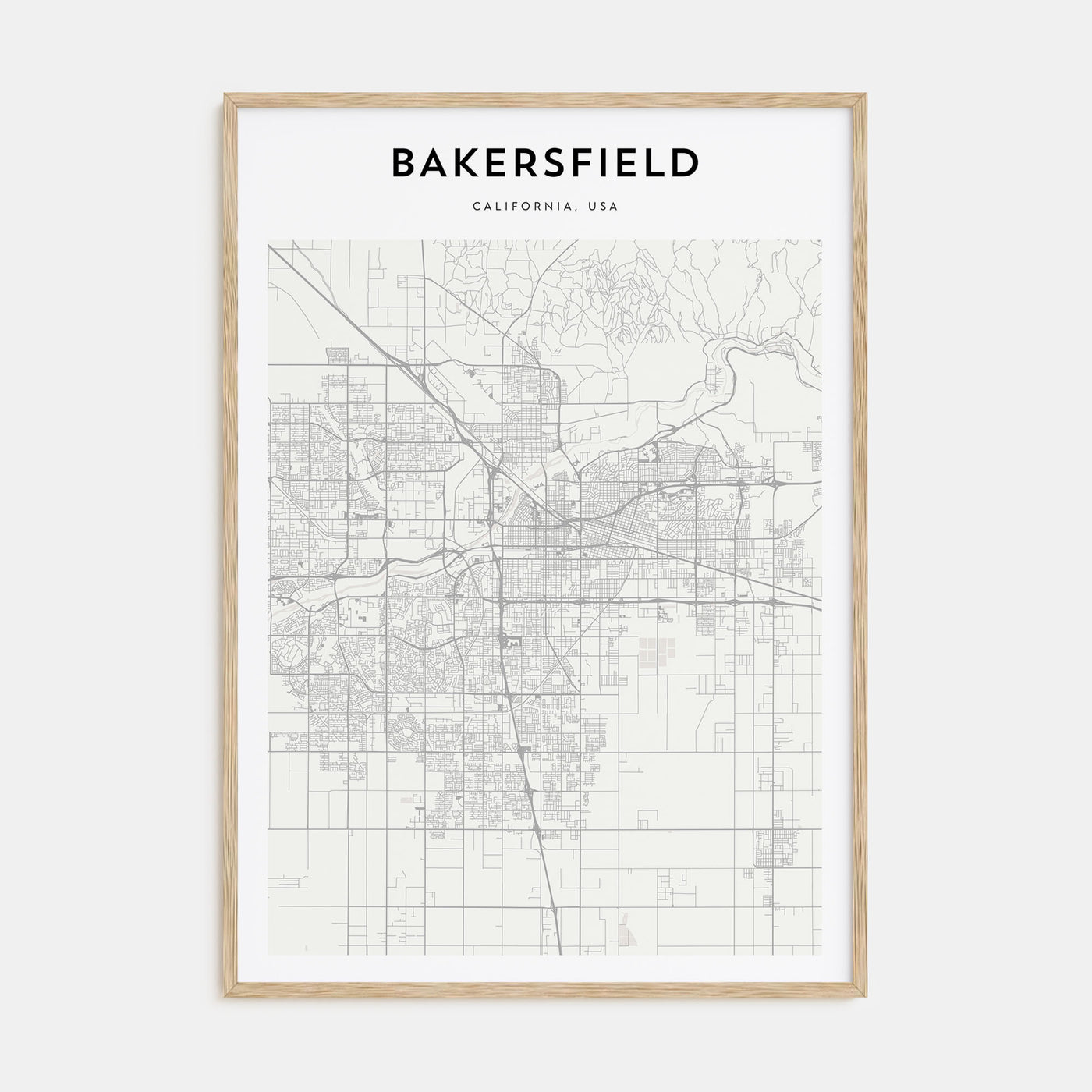 Bakersfield Map Portrait Poster