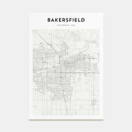 Bakersfield Map Portrait Poster