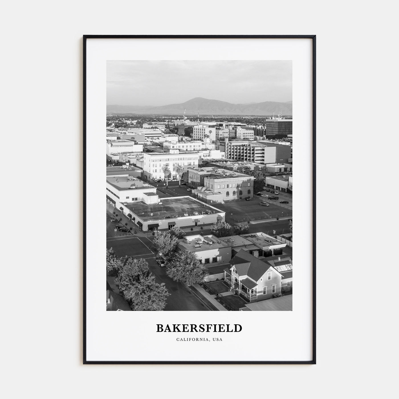 Bakersfield Portrait B&W Poster