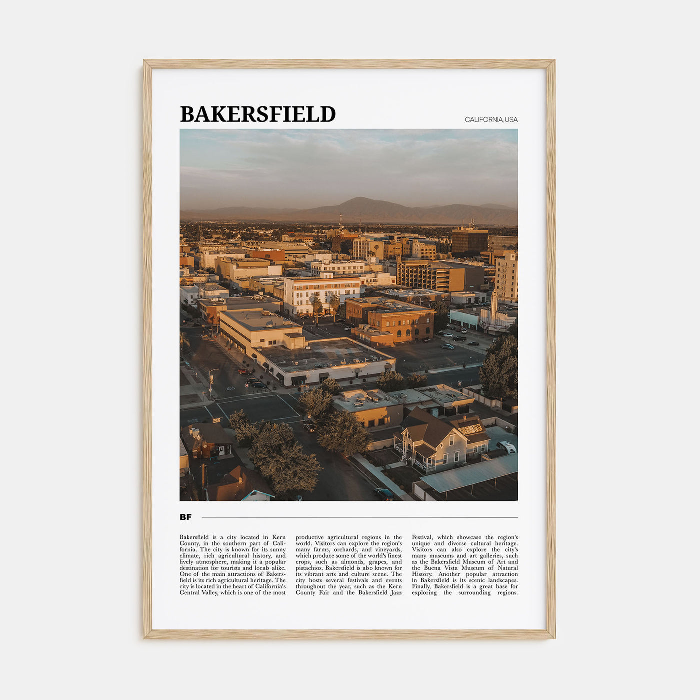 Bakersfield Travel Color Poster