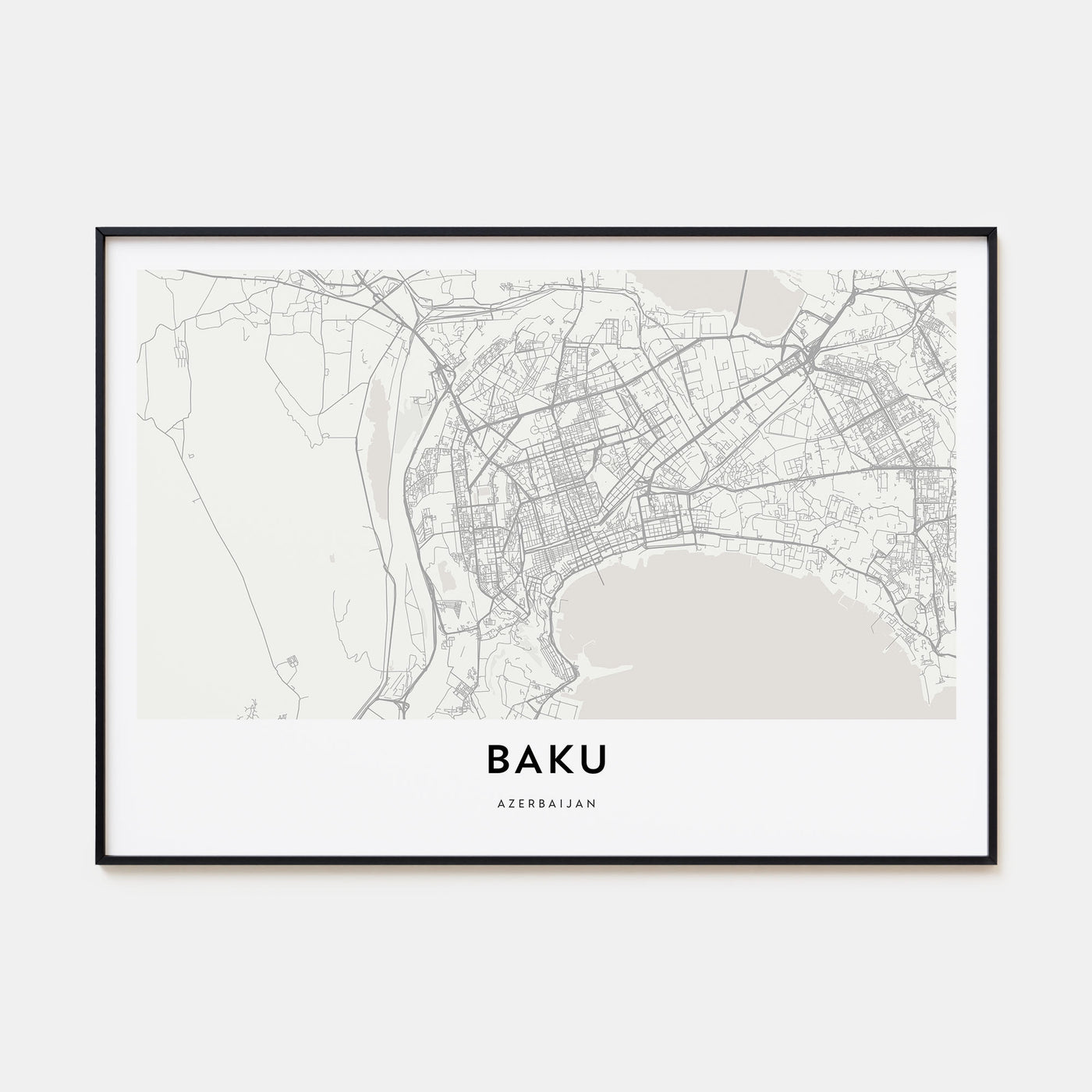 Baku Map Landscape Poster