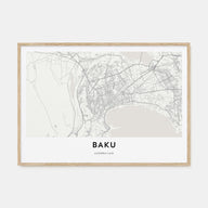 Baku Map Landscape Poster