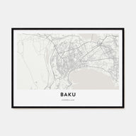 Baku Map Landscape Poster
