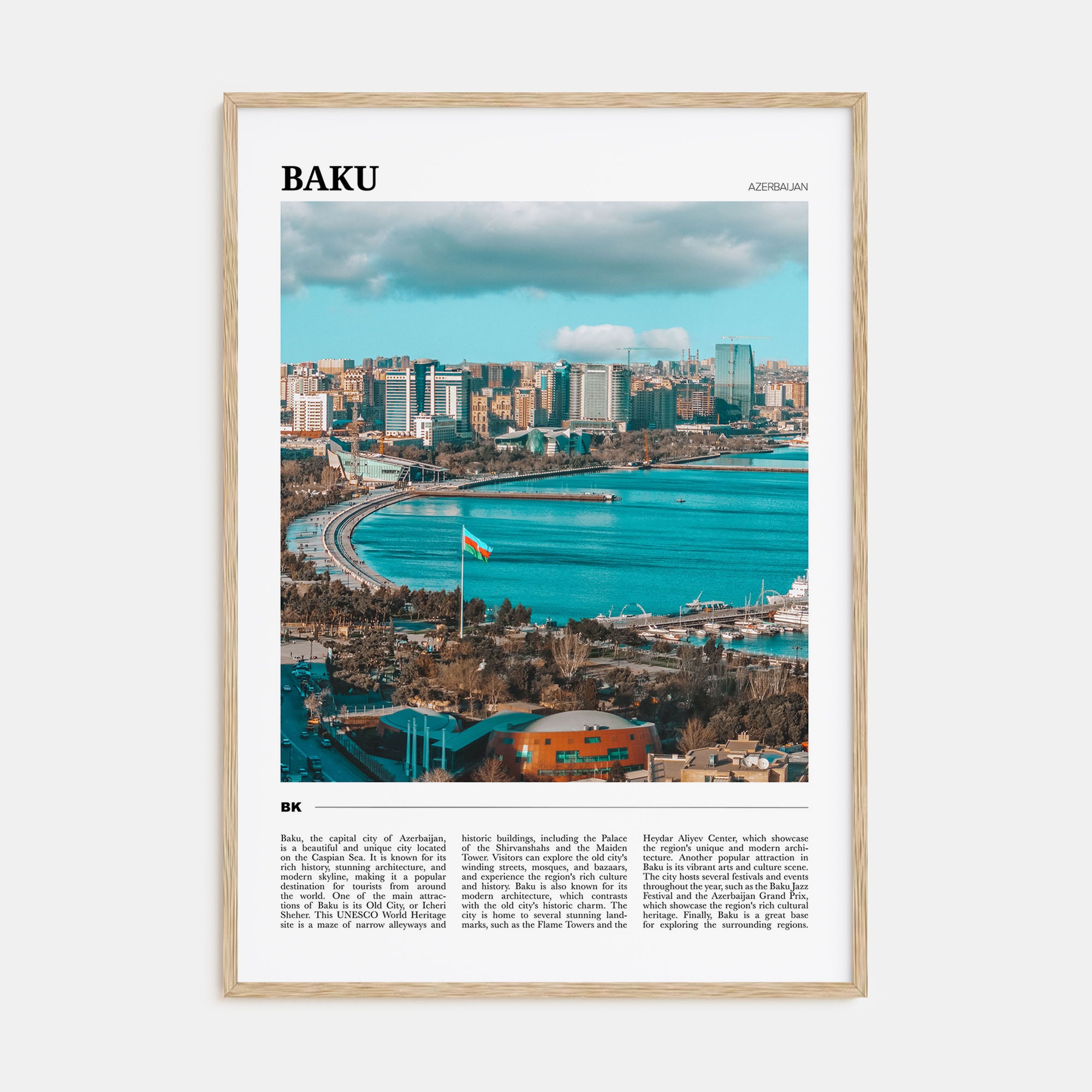 Baku Travel Color Poster