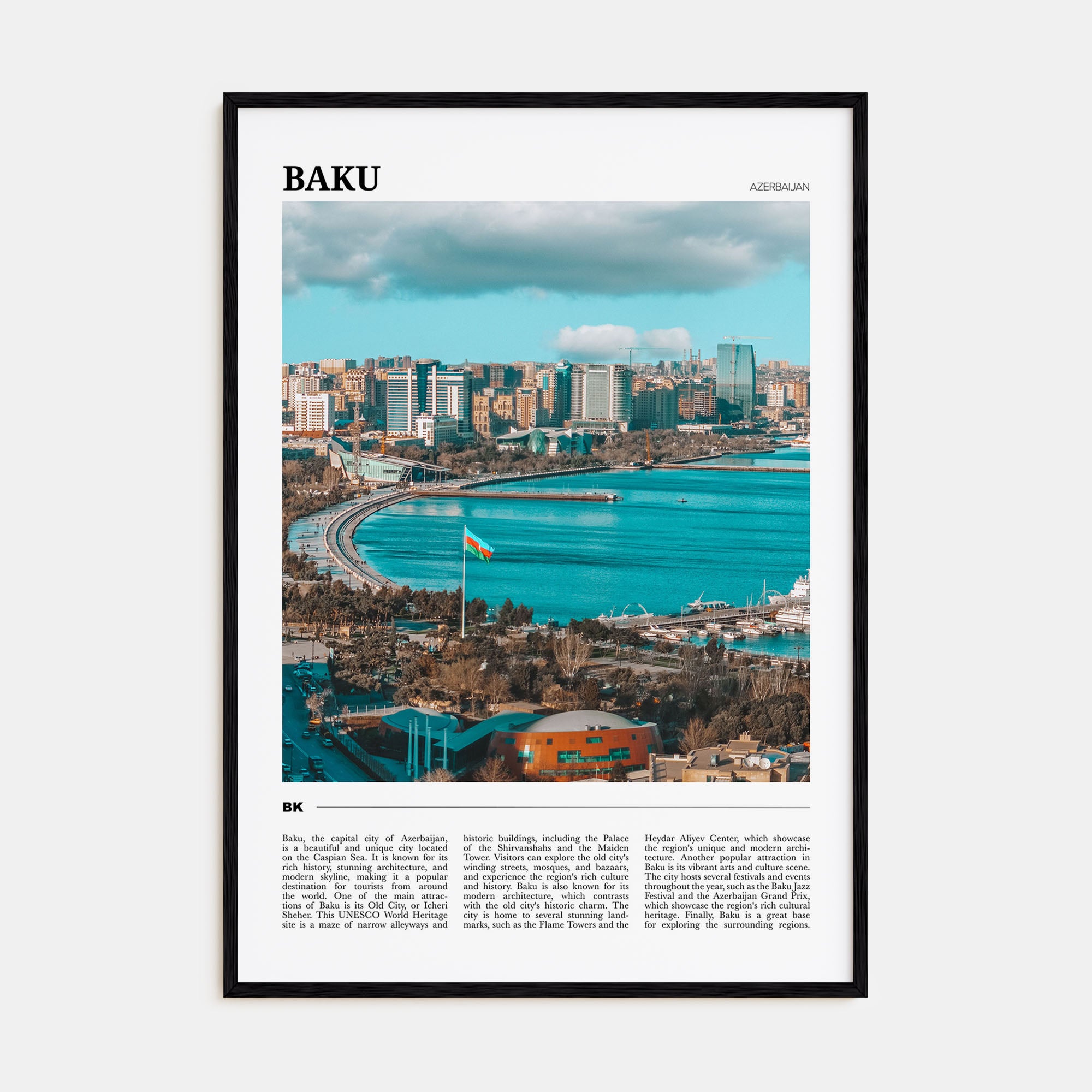 Baku Travel Color Poster