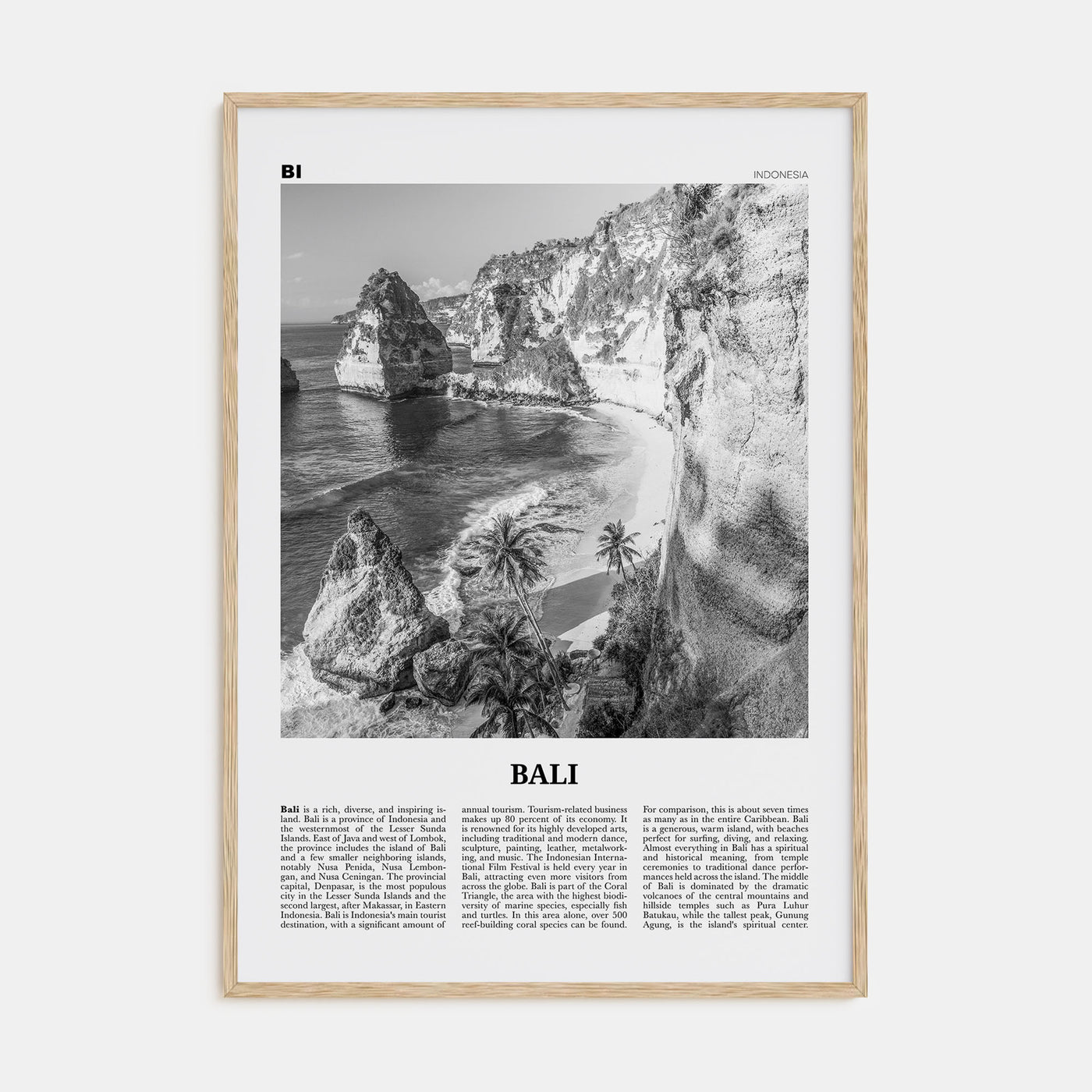 Bali Travel B&W No 1 Poster