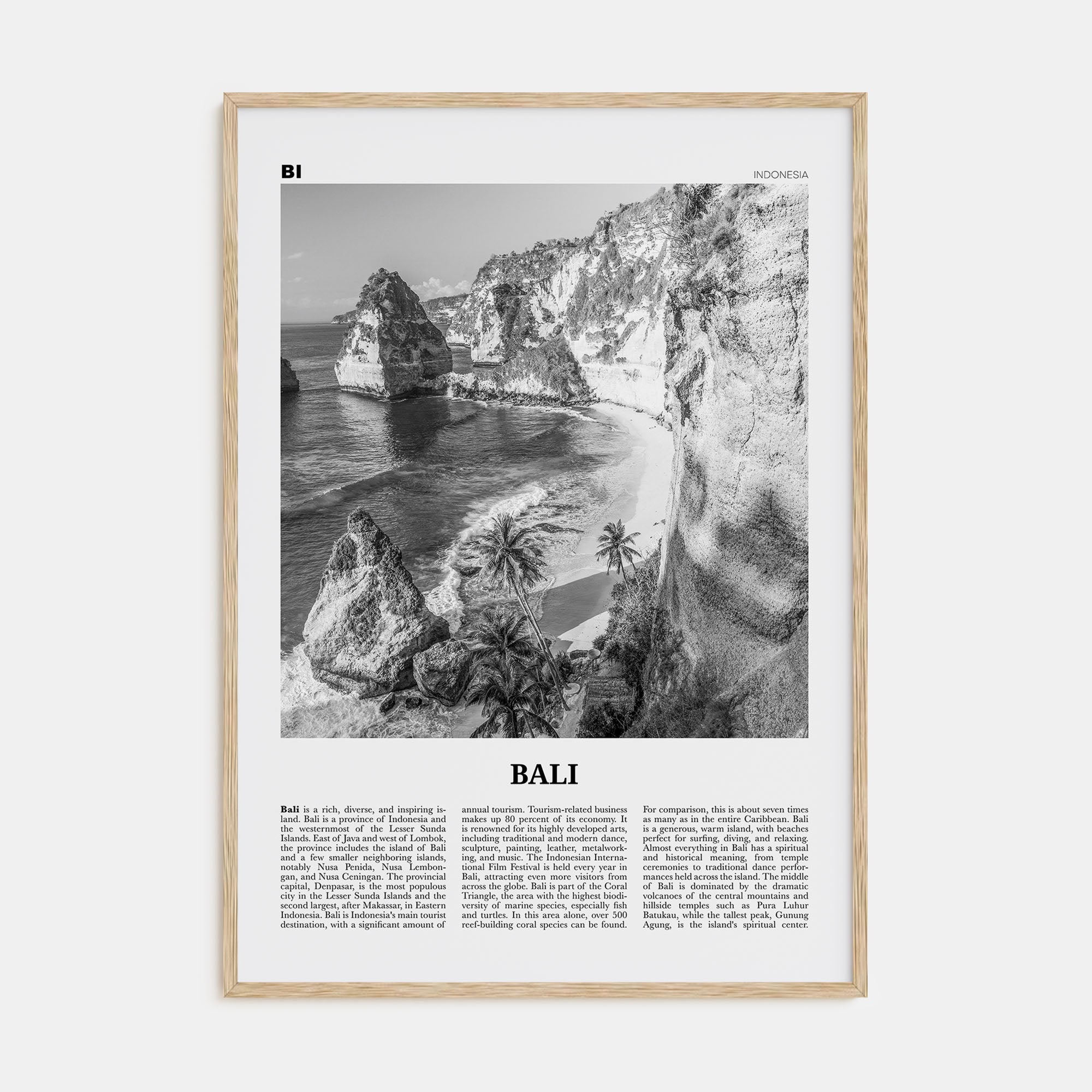Bali Travel B&W No 1 Poster
