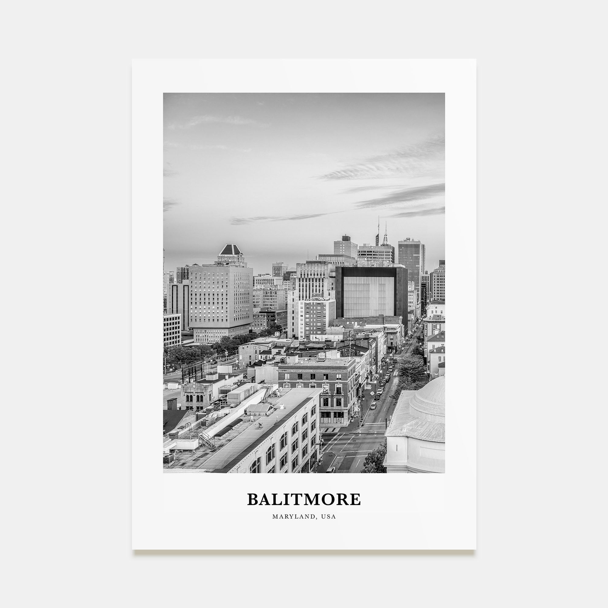 Baltimore Portrait B&W No 2 Poster