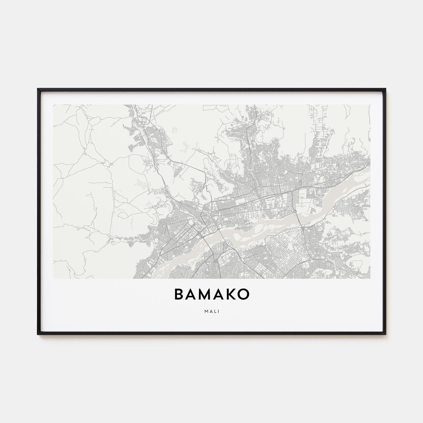 Bamako Map Landscape Poster