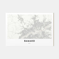 Bamako Map Landscape Poster