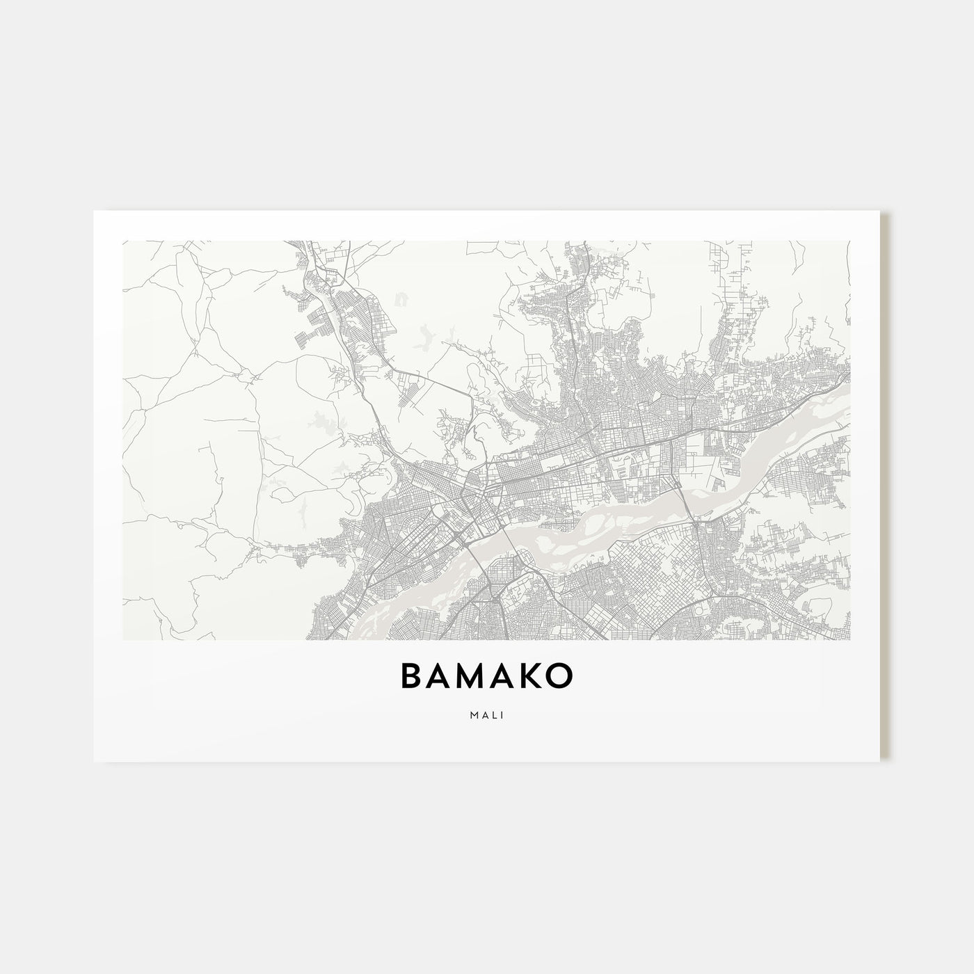 Bamako Map Landscape Poster