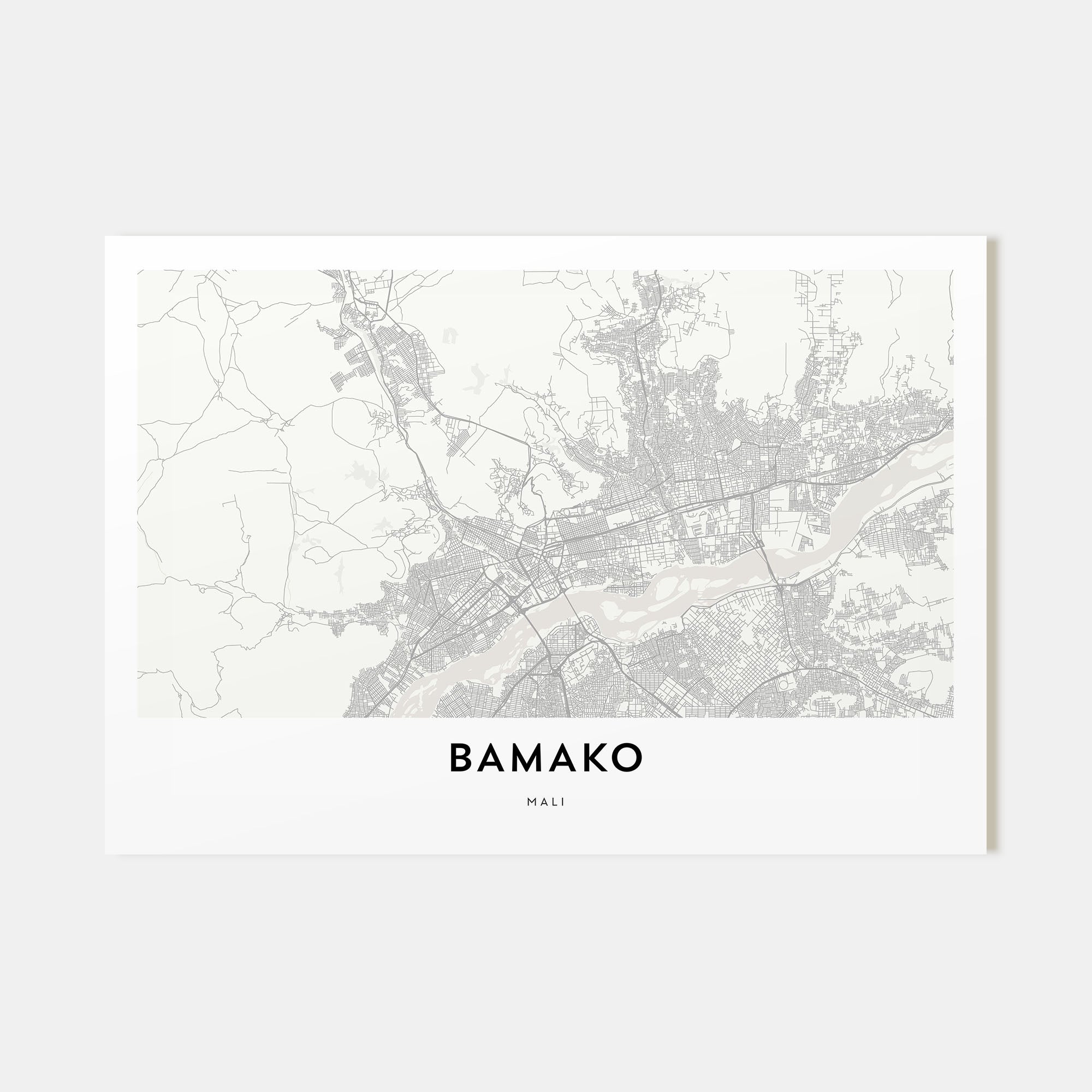 Bamako Map Landscape Poster