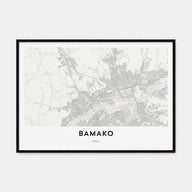Bamako Map Landscape Poster