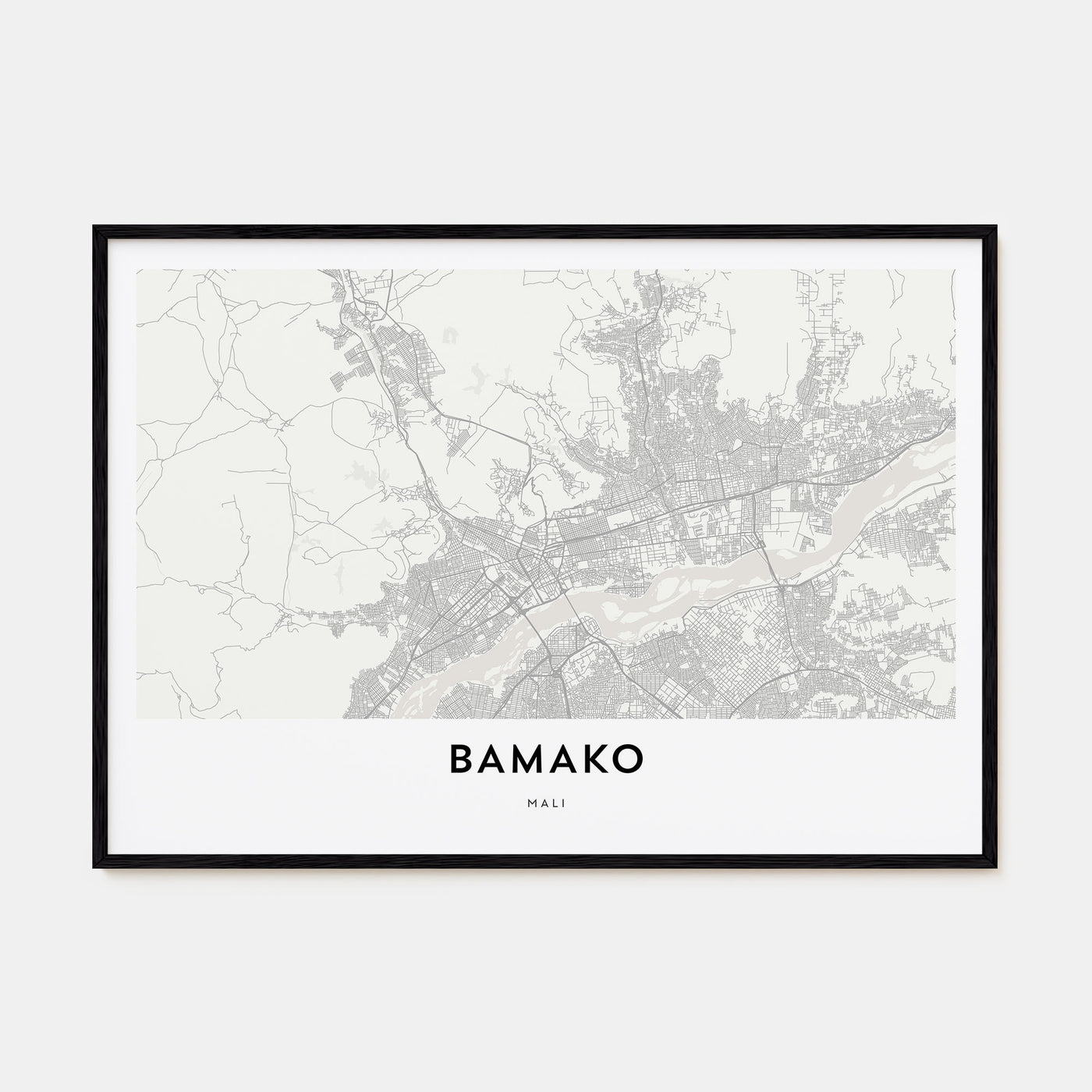 Bamako Map Landscape Poster