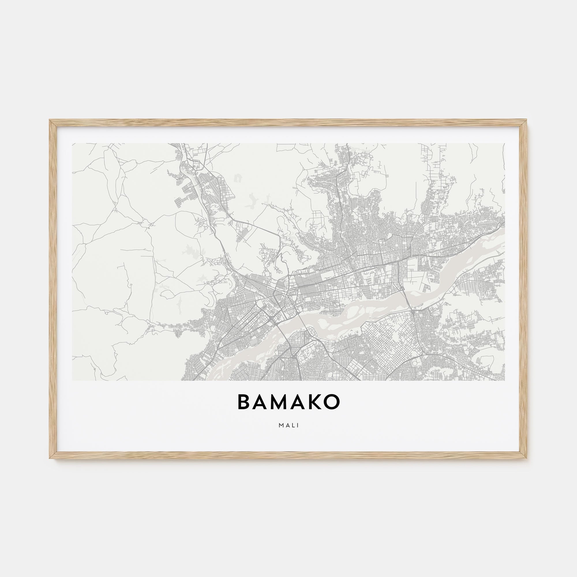 Bamako Map Landscape Poster