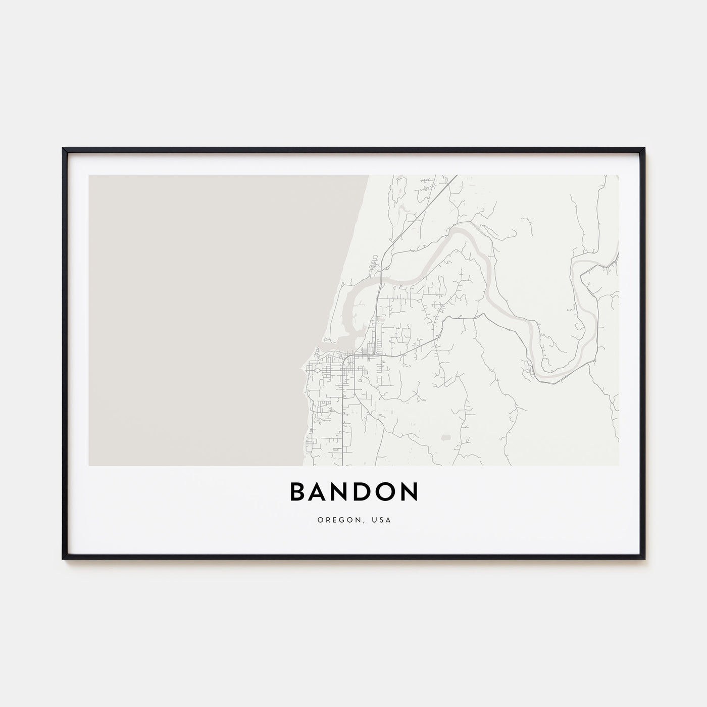 Bandon Map Landscape Poster