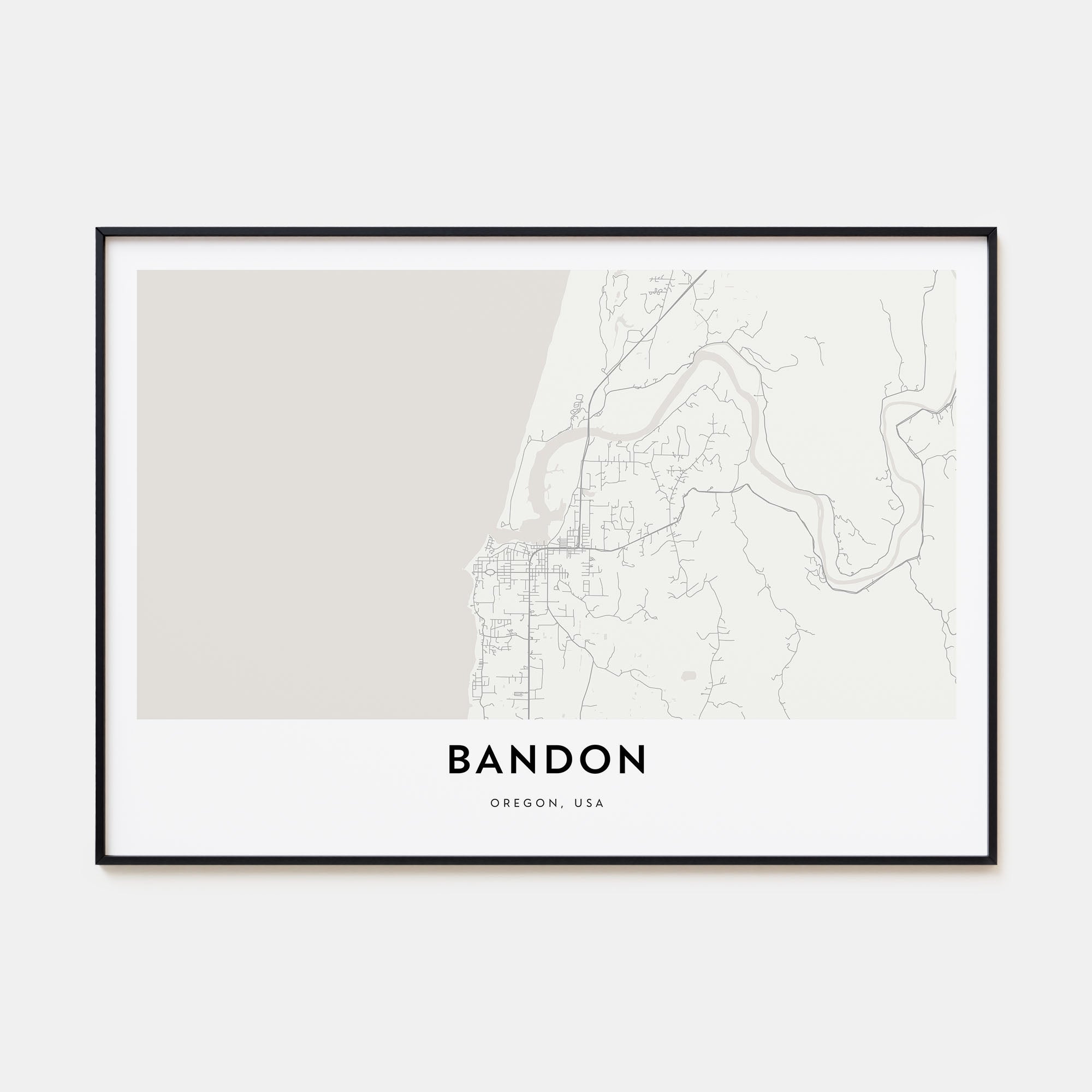 Bandon Map Landscape Poster