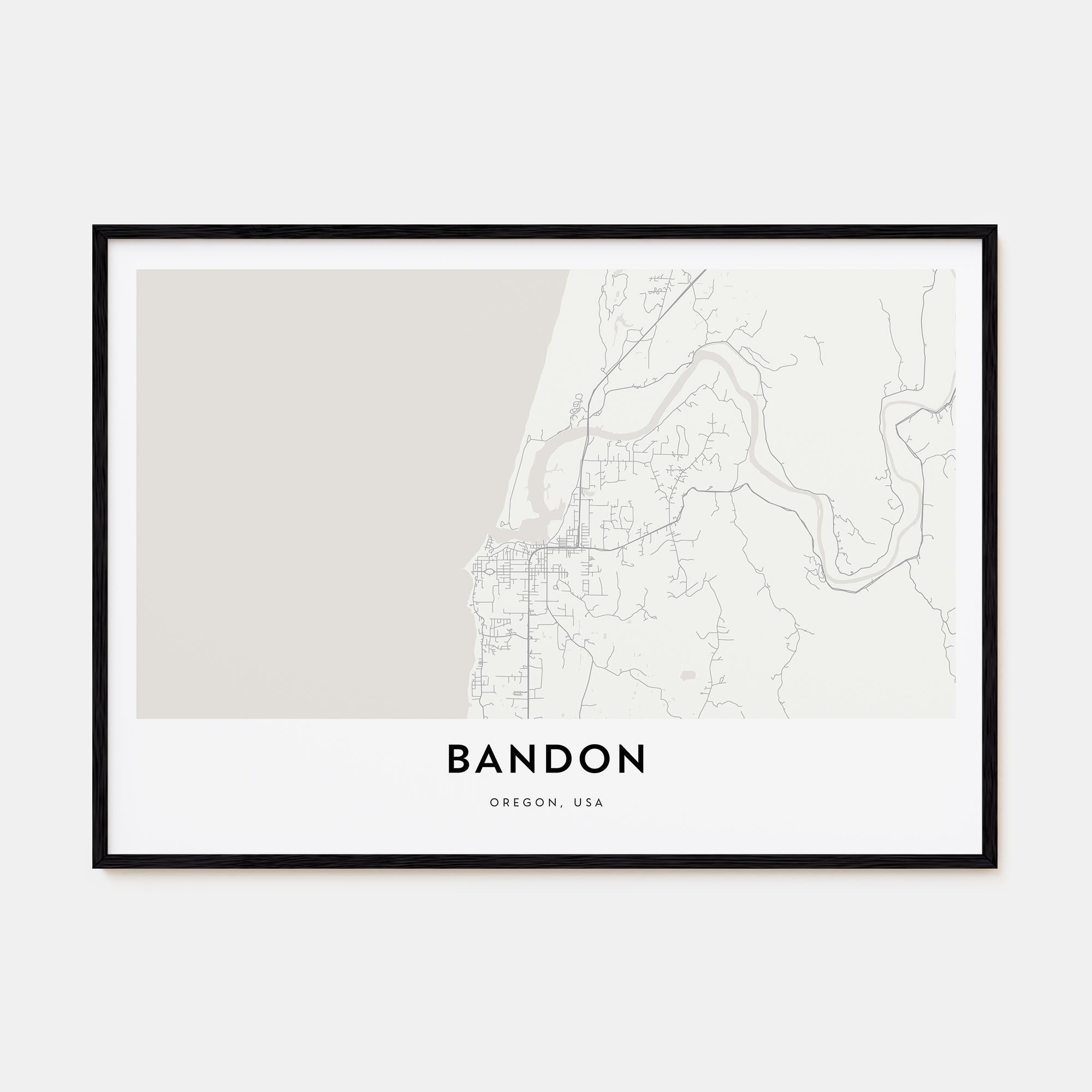 Bandon Map Landscape Poster
