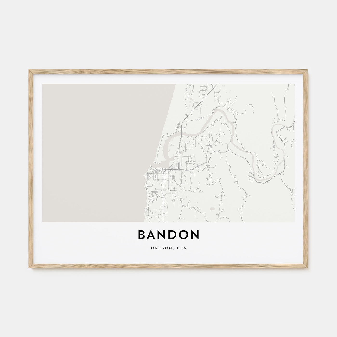 Bandon Map Landscape Poster