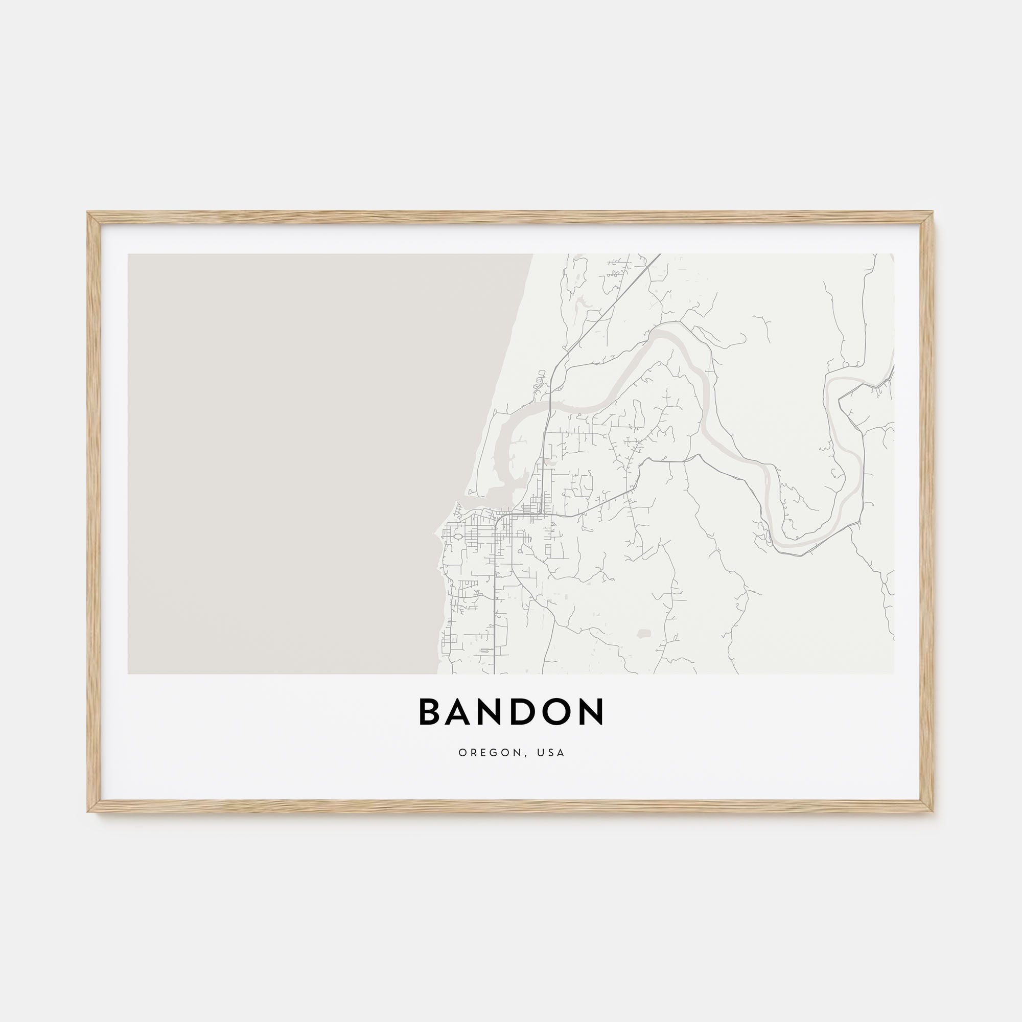 Bandon Map Landscape Poster