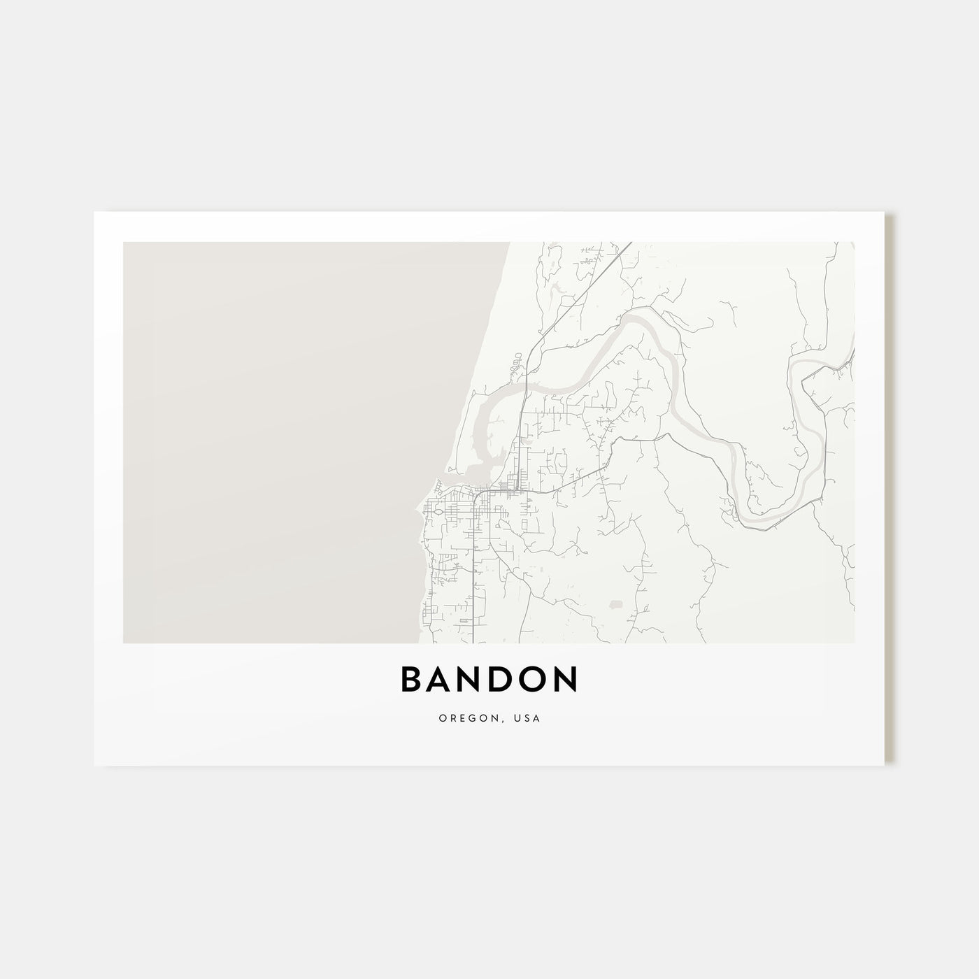 Bandon Map Landscape Poster