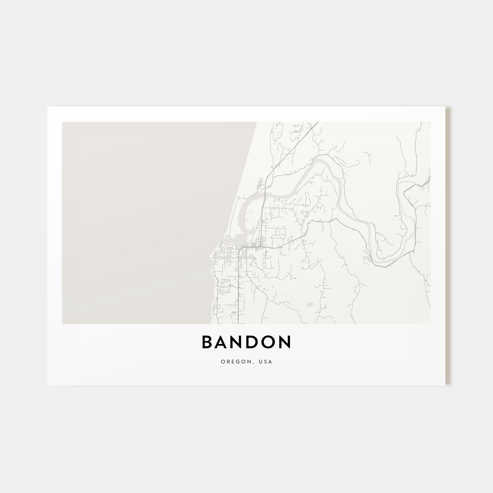 Bandon Map Landscape Poster