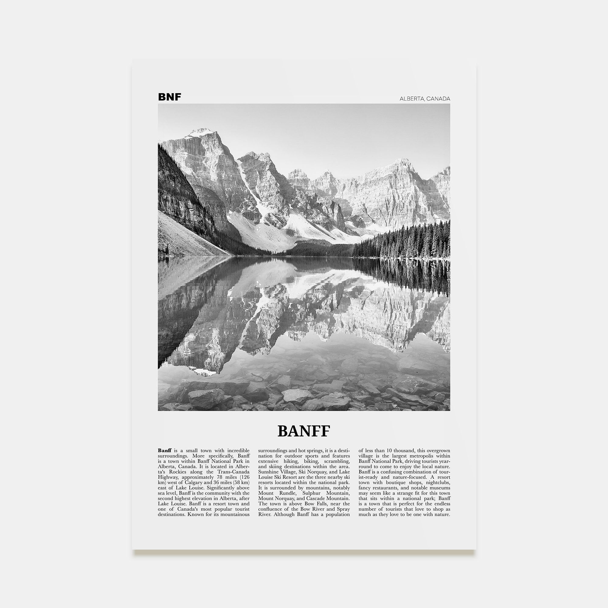 Banff Travel B&W No 1 Poster