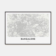 Bangalore Map Landscape Poster