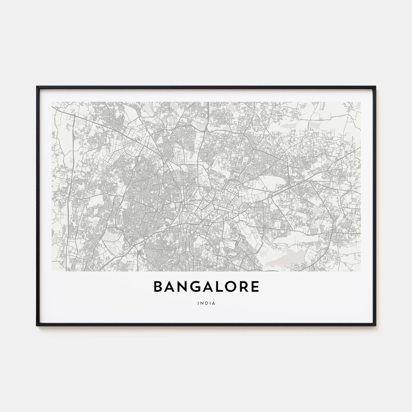 Bangalore Map Landscape Poster