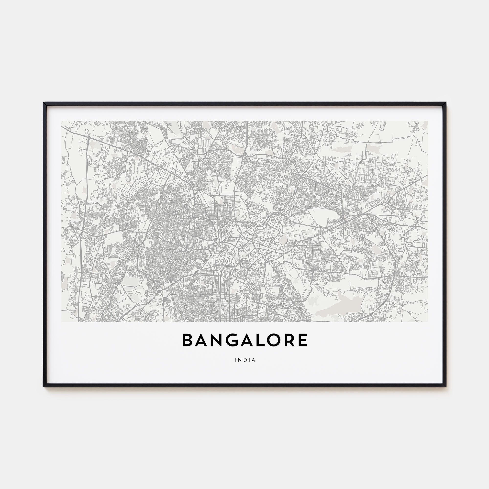Bangalore Map Landscape Poster